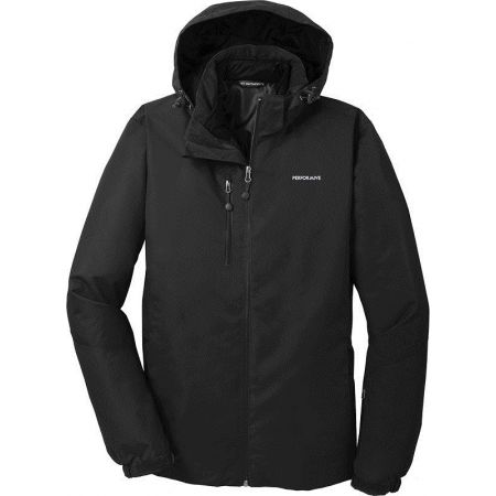 20-J332, X-Small, Black/Black, Left Chest, Performive - 3in.